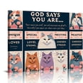 thumbnail image 1 of JRXY God says you are decor wall art cat canvas Pictures Christian Wall Decor flower Canvas for Girl’s Room Prints Painting Framed Artwork for Bathroom living room Bedroom pattern3, 1 of 6