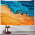 thumbnail image 1 of JRXY Gold and Blue Abstract Art Tapestry Painting, 1 of 6