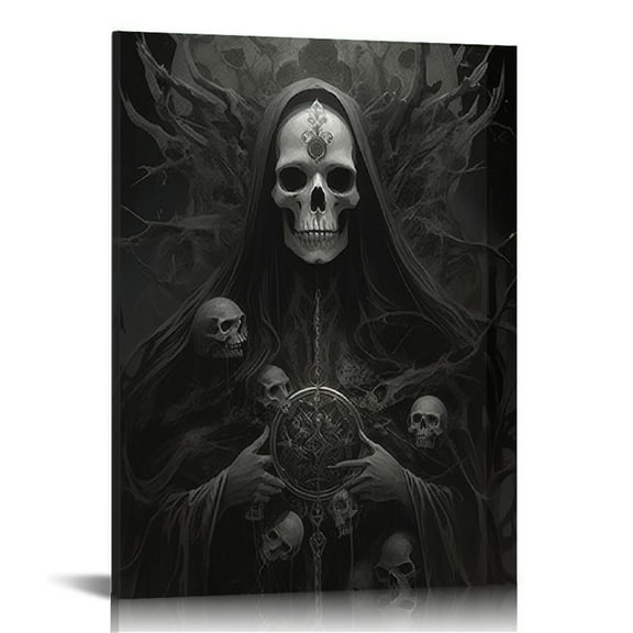 JRXY Gothic Room Decor Witchy Wall Art Prints Aesthetic Halloween Spooky Home Decor Creepy Scary Picture Witch Decoration Set 16x20 in