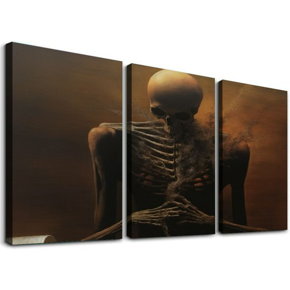 JRXY Halloween Decorations Gothic Wall Art Vintage Horror Room Decor Creepy Picture Posters HD Canvas Print Framed 12''x16''X3 Panels 12x16x3pcs