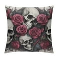 thumbnail image 1 of JRXY Halloween Skull Body Pillow Covers Black Red Rose Flower Leaves Soft Bed Throw Pillowcases Breathable Cooling Long Lumbar Body Pillow Sham Cover for Bed Sofa 12x12in, 1 of 5