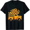 thumbnail image 1 of JRXY Harvest Truck With Sunflower Pumpkin Hippie Autumn Fall Gift T-Shirt Black, 1 of 3