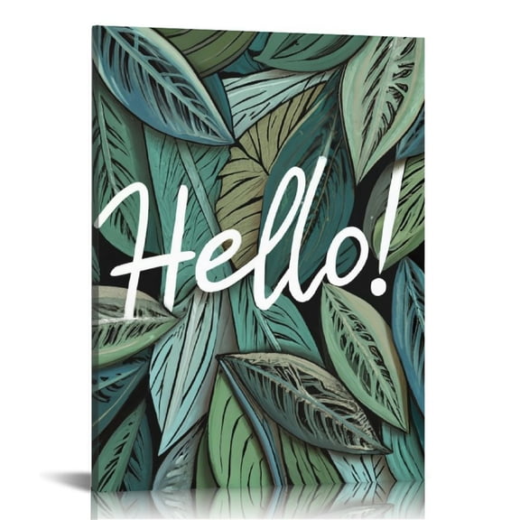 JRXY Hello Fall Watercolor Autumn Maple Leaf Canvas Wall Art Prints, Rustic Seasonal Paintings, Artwork for Fall Themed Decor, Home Bedroom Living Room Decorations 16x20 in