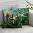 thumbnail image 1 of JRXY Home Decorative Oil Painting Romantic Parrots Throw Pillow Covers Super Soft Green Forest Rectangle Cushion Cover for Sofa Couch Office Bedroom Decor Pillowcase (Oil Painting Parrots) White, 1 of 6