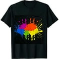 thumbnail image 1 of JRXY Human LGBT Gay Pride Flag Rainbow-flag T-Shirt Black, 1 of 3