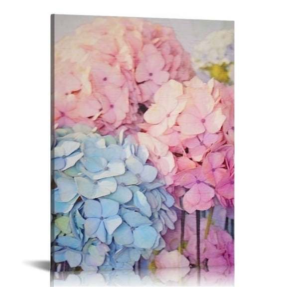 JRXY Hydrangea Canvas Wall Art Floral Wall Decor | HD Printed & Wooden framed wall art | Modern Wall Decor for Bedroom, Living Room, Office, Kids Room | Made in USA 12x16 in