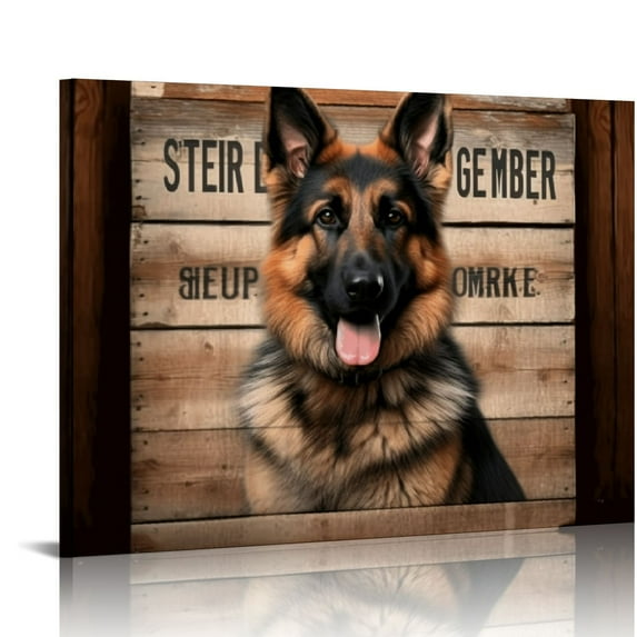 JRXY  I Am Your Friend Your Partner Your German Shepherd Wall Art Funny Dog Canvas Prints Artwork Vintage Pictures Paintings on Canvas Wall Decor for Home Kitchen Bathroom Funny Dog Gift 16x12in