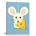 thumbnail image 1 of JRXY IDEA4WALL Canvas Wall Art Grey Mouse Painting Artwork for Home Prints Framed 16x20 in, 1 of 4