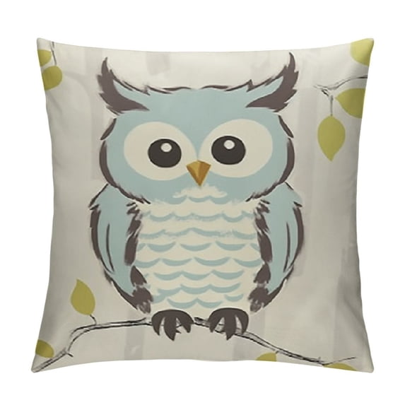 JRXY Inspirational Quote Cute Owl Lotor Pillow Case,Forest Animals Pillowcase ,Gifts For Kids Girl Boy,Decorate Home Kids Room Bedroom Living Room Nursery Classroom White