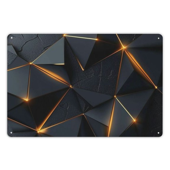 JRXY Iron Art Painting 12*8in Gold and Blue Abstract Art 12x8in