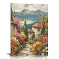 thumbnail image 1 of JRXY Italy Town Tuscany Wall Art Streets of Mediterranean Towns Canvas Prints Landscape Picture Framed Ready to Hang Farmhouse Decor  16x20 in, 1 of 5