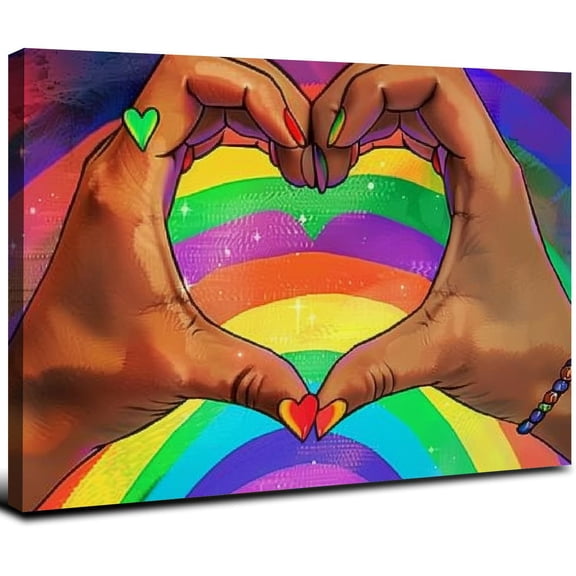 JRXY LGBT Rainbow Flag Pride Month Inclusion Equality And Disversity Love Human Rights Poster Posters Wall Art Painting Canvas Gift Living Room Prints Bedroom Decor Poster Artworks 16x12inch