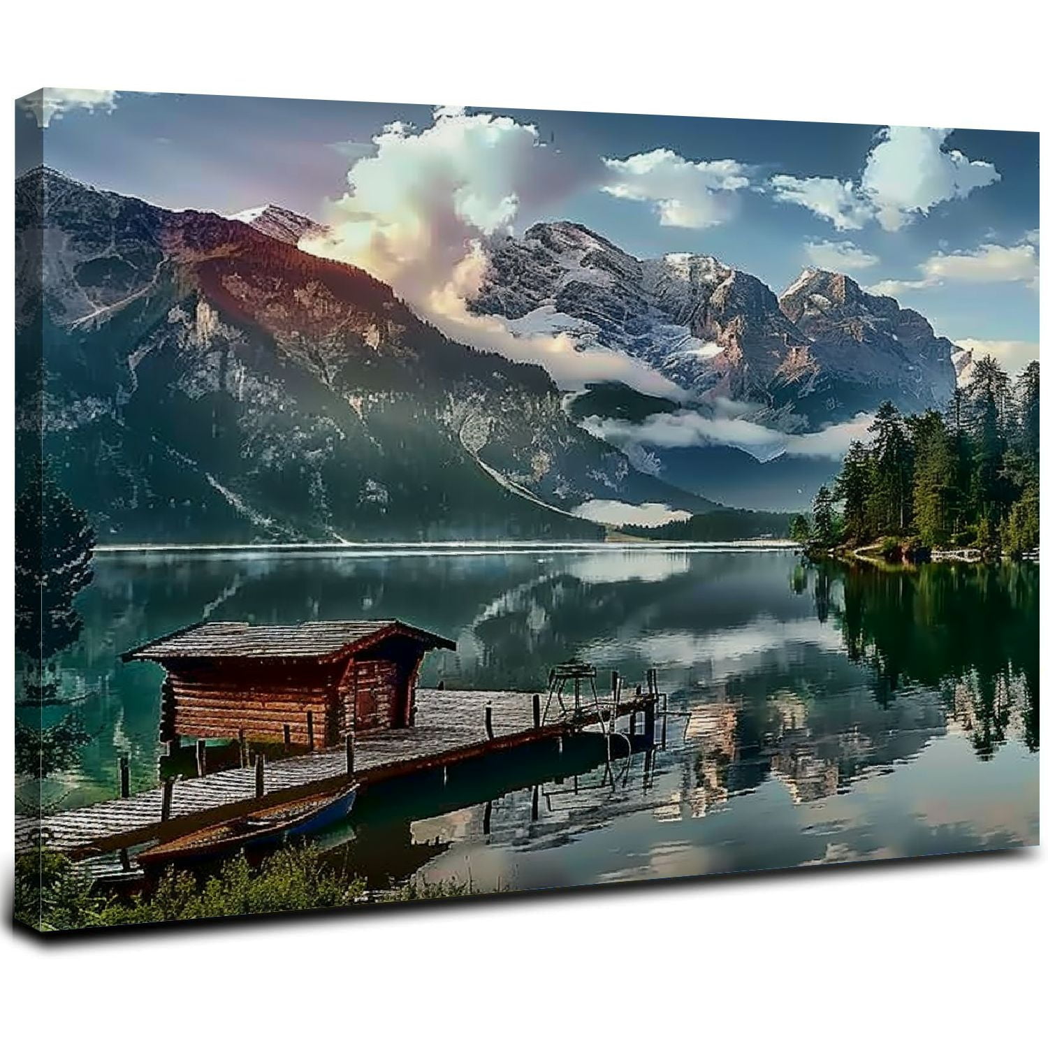 JRXY Landscape Painting Canvas Wall Art Lake Natural Scenery Picture ...