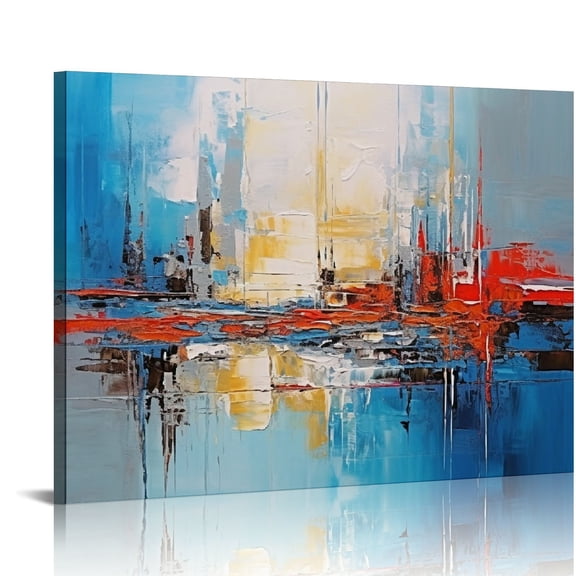 JRXY Large Abstract Wall Art - Hand-Painted Artwork Ready to Hang Wall Art - Prints Canvas Painting Large - Wall Art for Living Room Office 20x16in