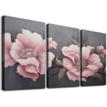 thumbnail image 1 of JRXY  Large Canvas Wall Art for Living Room Pink Pictures Modern Artwork Wall Decorations  Wall Decor for Bedroom Pink Flower Easy to Hang 12''x16''X3 Panels 12x16x3pcs, 1 of 4