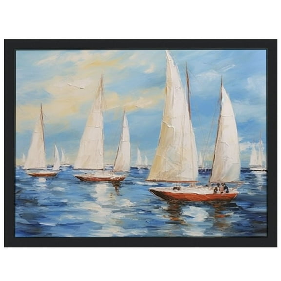 JRXY Large Framed Wall Art Painting Picture Frames Collage Abstract Decor for Living Room Office Bedroom Dark Framed Wall-Art 16x12