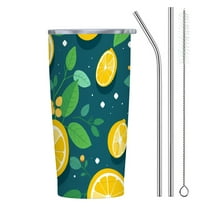 JRXY Lemon Tumbler with Straw, Lemon Gifts, Lemon Cups, Lemon Coffee Mug, Lemon Theme Party Decorations, Lemon Stuff, Birthday Gifts for Women Girls, Gifts for Lemon Lover, 20oz Insulated Tumbler 20oz