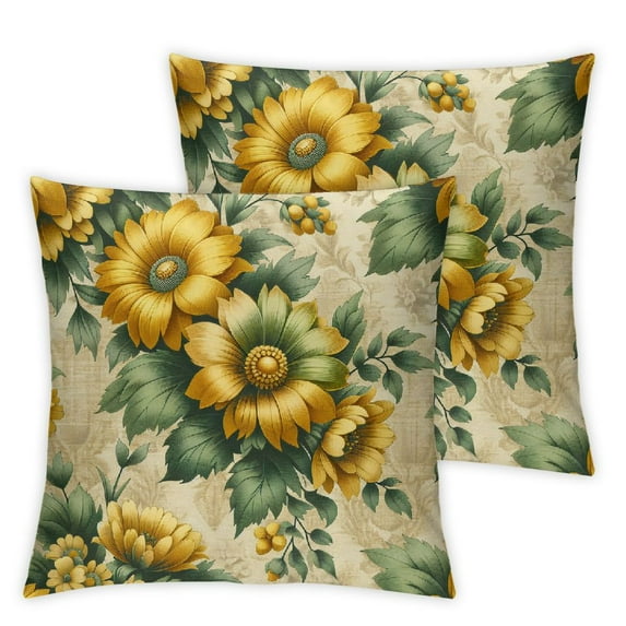 JRXY Lemon Yellow Hawaiian Tropical Hibiscus Hawaii Aloha Tropical Flowers Farmhouse Decorative 2-Piece Plush Pillowcase Set White