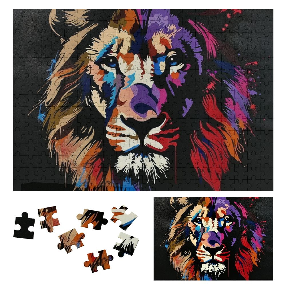 JRXY Lion Colorful Neoism Wooden Puzzle for Adults and Kids 300 PCS ...