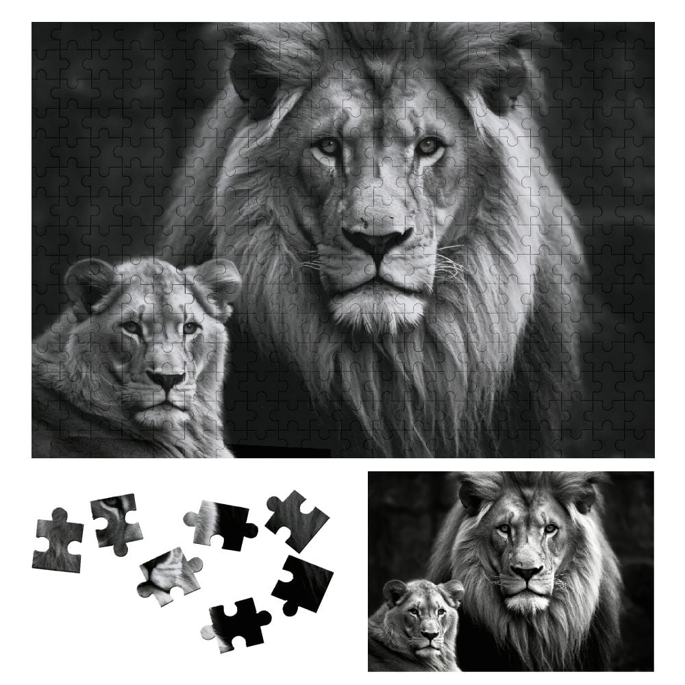 JRXY Lion Lioness Wildlife Wooden Jigsaw Puzzle Impossible Wooden ...