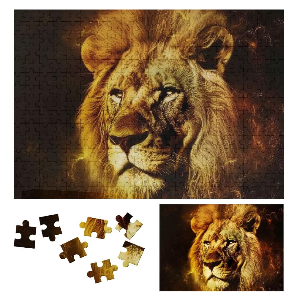 JRXY Lion Wooden Jigsaw Puzzle Challenging Difficult Wood Puzzles for ...