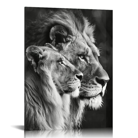 JRXY Lion and Lioness Hug Poster Black and White Animal Lion Wall Art Picture Print Canvas Painting Modern Home Living Room Decor Poster  pattern1