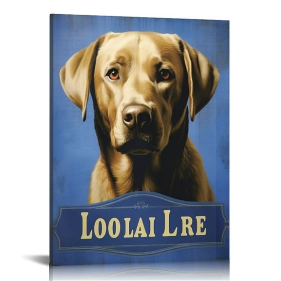 JRXY Loyal Labrador Pet Dog Vintage Poster, Design by Artist Retrorocket Studio Wall Art, , Grey Framed 12x16 in