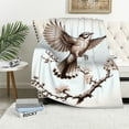 thumbnail image 1 of JRXY Magpies Beautiful Flannel Fleece Blanket White, 1 of 6