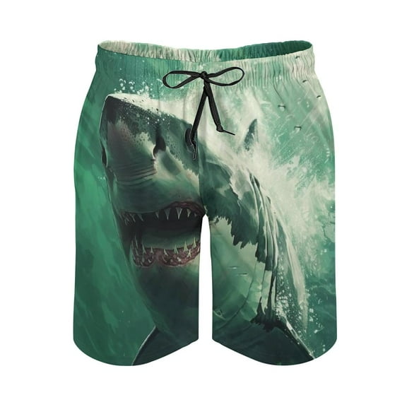 JRXY Majestic White Shark Portrait Summer Boardshorts Men's Beach Board Shorts Pants S