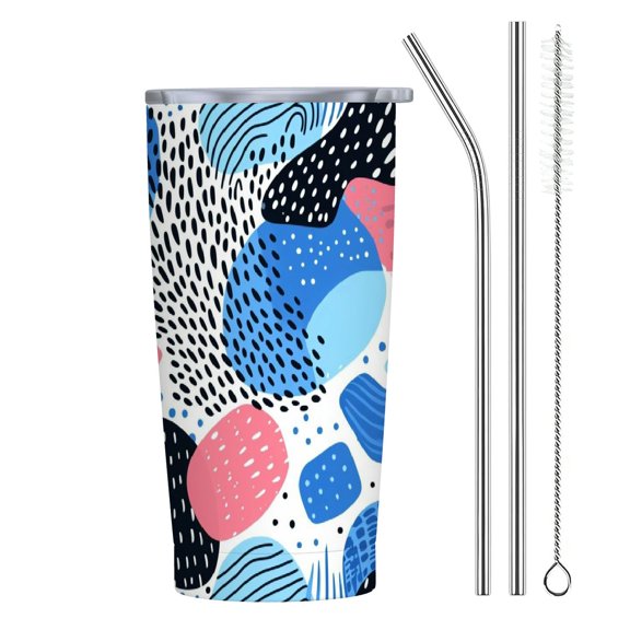 JRXY Memphis Pattern 20oz Car Tumbler with Straw 20oz