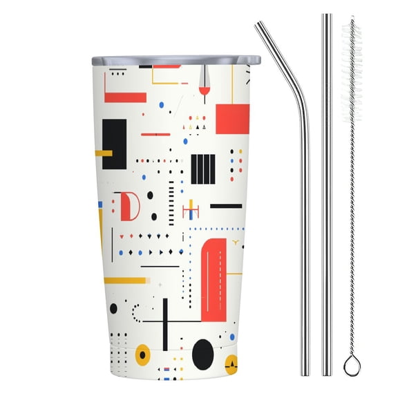 JRXY Memphis Pattern 20oz Car Tumbler with Straw 20oz