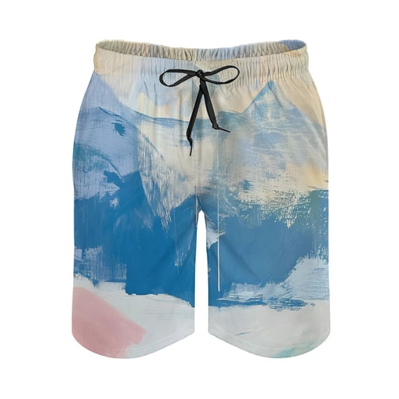 JRXY Men's Beach Board Shorts Pants in Pinks and Blues, Minimal Acrylic Piece, Versatile Style, Premium Material, Pack of 1, Size: Men's S