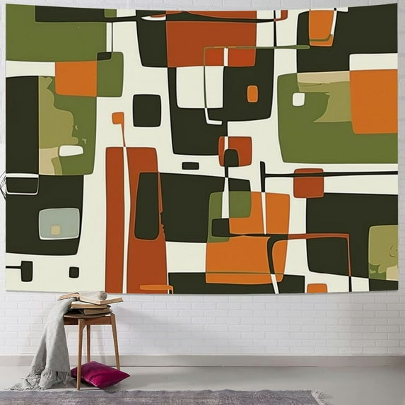 JRXY Mid Century Modern Abstract Minimalist Tapestry Painting