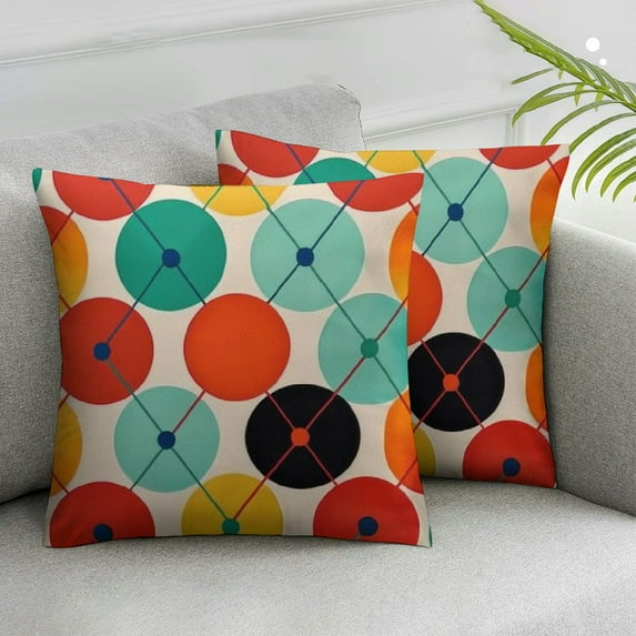 JRXY Mid Century Modern Decor Throw Pillow Case Atomic Retro Cushion Covers Set of 2 Decorative Pillow for Couch Sofa Living Room Bedroom Decor White