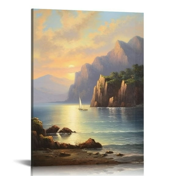 JRXY Modern Entrance Decoration Large Hand Painted Oil Painting--New Chinese Style Landscape Background Wall Corridor Aisle Vertical Landscape Painting Living Room Huge Thick Texture 16x20in 12x16 in