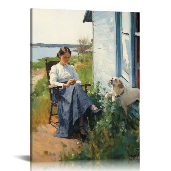JRXY Monet Canvas Wall Art - Sunshine Study Poster - Monet Prints - Impressionism Art Print - Famous Painting Reproductions for Home Diningroom 12x16 in