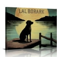 thumbnail image 1 of JRXY Moonrise Black Dog - Labrador Lake Canvas Wall Art Print, Dog Artwork 16x12in, 1 of 4
