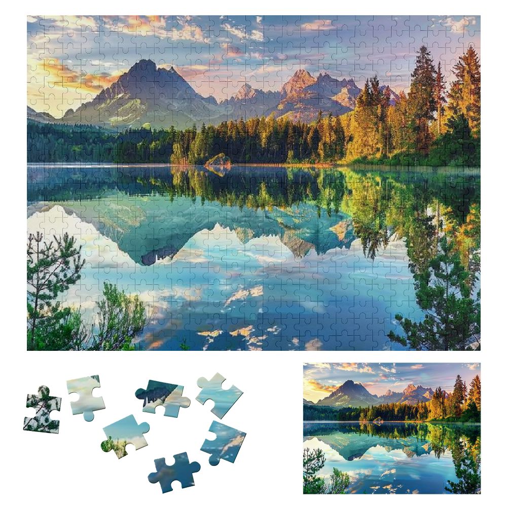 JRXY Mountains Trees Sky Wooden Jigsaw Puzzle Challenging Difficult ...