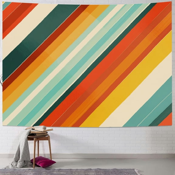 JRXY Multicolor Striped Tapestry - Soft and Lightweight Wall Hanging Painting