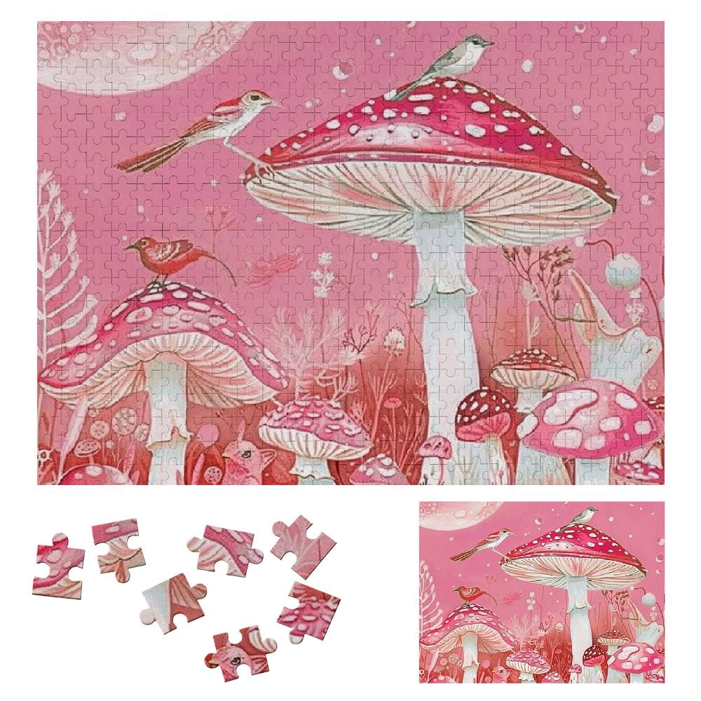 JRXY Mushroom Bird Chiho Aoshima Wood Puzzle Game Toy Gift for Family ...