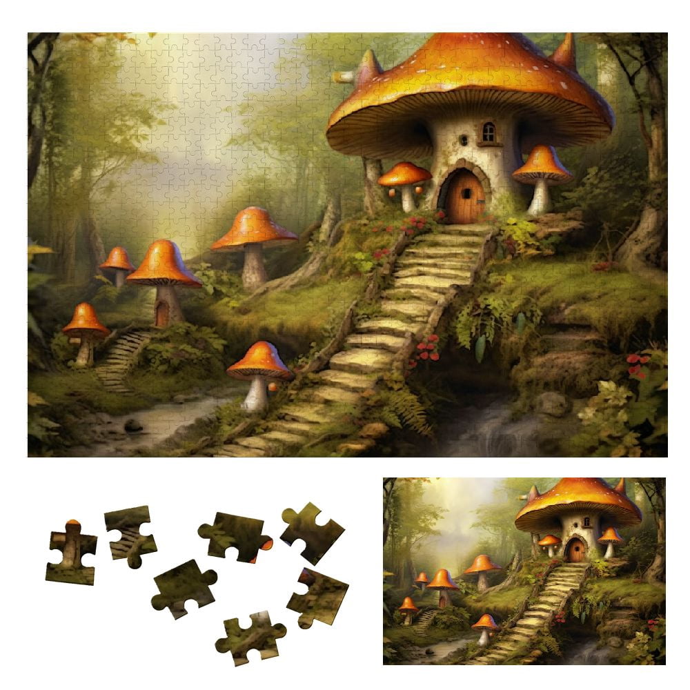 JRXY Mushroom Fantasy Art Wooden Jigsaw Puzzle Challenging Difficult ...