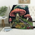 thumbnail image 1 of JRXY Mushroom Moon Throw Blanket Gift Flannel Ultra-Soft Comfy  Blankets Decor for Bedding Couch Sofa Chair Plush Lightweight Cozy Warm Girls Kids Adults Birthday White, 1 of 6