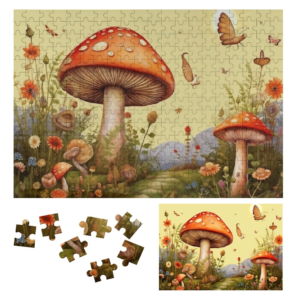 JRXY Mushroom Snail Fantasy Art Wood Puzzle Game Toy Gift for Family ...