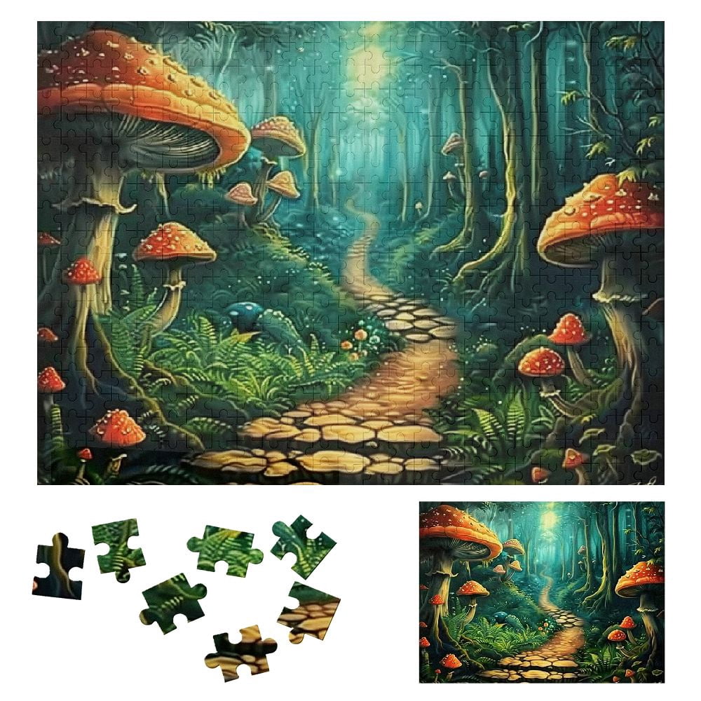 JRXY Mushrooms Wood Puzzle Game Toy Gift for Family Friends Challenging ...