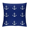 thumbnail image 1 of JRXY Navy Blue and White Anchor Nautical Theme Throw Pillow Cover Decorative Soft Square Cushion Case Spring Summer Fall Winter Christmas Home Decor Couch Sofa Accent Pillowcase White, 1 of 5