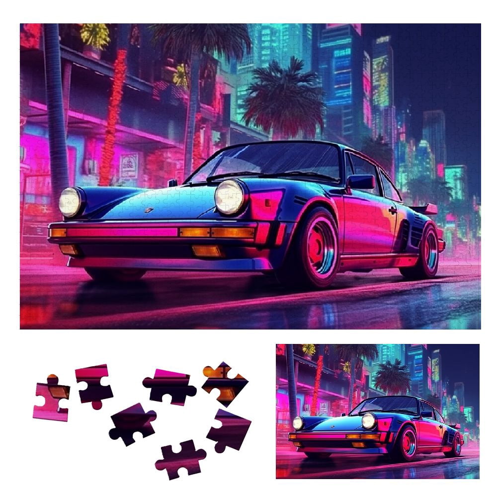 JRXY Neon Lights Wooden Jigsaw Puzzle Challenging Difficult Wood ...