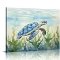 thumbnail image 1 of JRXY Ocean Wall Decor Blue Turtle Canvas Art Sea Pictures Coastal Print Painting Nautical Artwork For Home Office Ready to Hang pattern2, 1 of 4