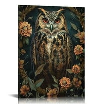 JRXY Owl In The Forest Canvas Painting Wall Art Prints For Home Decor Pictures 12x16 in