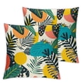 thumbnail image 1 of JRXY Palm Leaves Printed Pillowcase Set of 2 White, 1 of 7