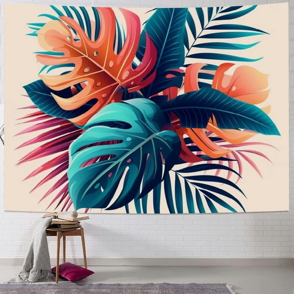 JRXY Palm Leaves Tapestry - Tropical Jungle Palm Leaves Design - Soft and Lightweight Painting